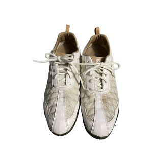 Women’s foot joy super lights beige white golf shoes size 9 M style 98847￼